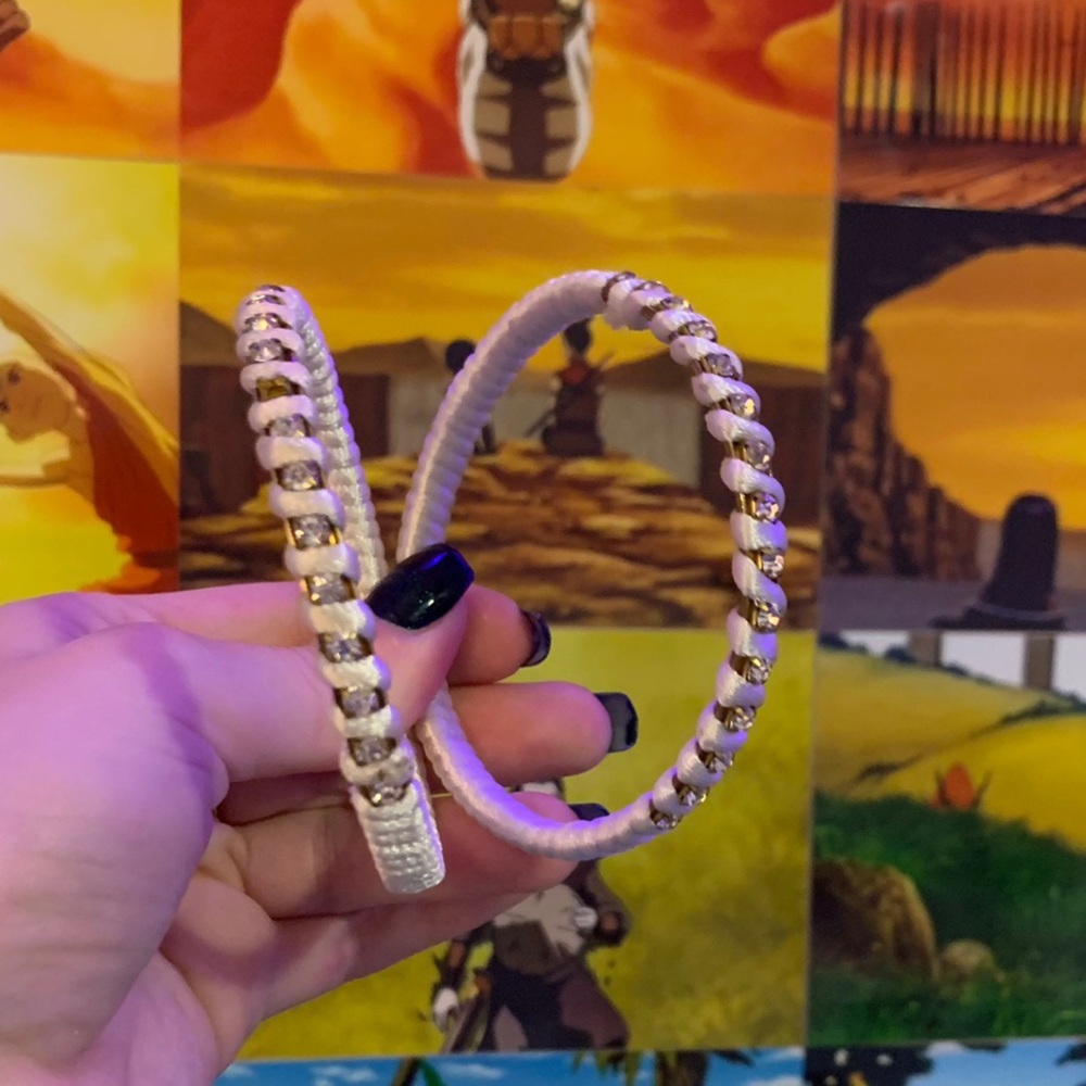 white wrapped diamond bracelet set